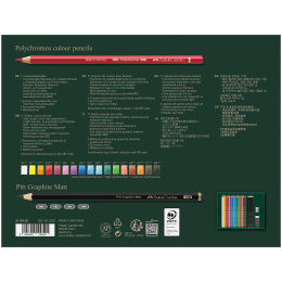 Polychromos & Pitt Graphite Mat Set 17 Värikynää + 4 Grafiittikynää ryhmässä Kynät / Taiteilijakynät / Värikynät @ Pen Store (134069)