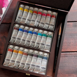 Horadam Aquarell Wooden Box 24x15 ml ryhmässä Taiteilijatarvikkeet / Taiteilijavärit / Akvarellivärit @ Pen Store (134340)