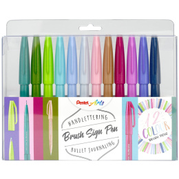 Brush Sign Pen 12-setti Pastel ryhmässä Kynät / Taiteilijakynät / Tussit @ Pen Store (134577)