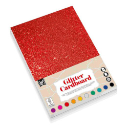 Glitterkartonki A4 10-pack Sekalaiset värit ryhmässä Kids / Hauskaa oppimista / Paperi ja Piirustusalusta Lapsille / Kimaltava paperi @ Pen Store (134871)