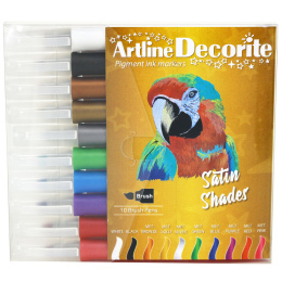 Decorite Brush Marker 10 kpl Satin ryhmässä Kynät / Taiteilijakynät / Sivellintussit @ Pen Store (134999)