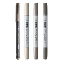 Ciao Shade Set Dark Warm Gray 4 kpl ryhmässä Kynät / Taiteilijakynät / Maalitussit @ Pen Store (135144)