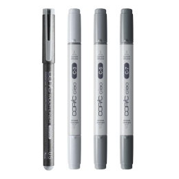 Ciao Shade Set Dark Cool Gray 4 kpl ryhmässä Kynät / Taiteilijakynät / Maalitussit @ Pen Store (135146)