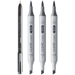 Ciao Shade Set Dark Cool Gray 4 kpl ryhmässä Kynät / Taiteilijakynät / Maalitussit @ Pen Store (135146)