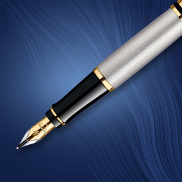 Expert Steel/Gold Täytekynä ryhmässä Kynät / Fine Writing / Täytekynät @ Pen Store (135459_r)
