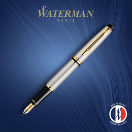 Expert Steel/Gold Täytekynä ryhmässä Kynät / Fine Writing / Täytekynät @ Pen Store (135459_r)