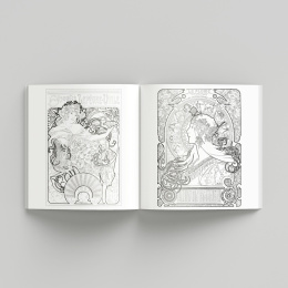 Alphonse Mucha Coloring Book ryhmässä Askartelu ja Harrastus / Kirjat / Aikuisten värityskirjat @ Pen Store (135494)