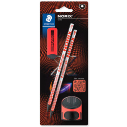 Koulusetti Norix Lyijykynät + tarvikkeet Red ryhmässä Kids / Lastenkynät / Lasten kirjoituskynät @ Pen Store (135512)