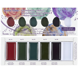 Gansai Tambi Akvarelli 5-setti Granulating Colors 2 ryhmässä Taiteilijatarvikkeet / Taiteilijavärit / Akvarellivärit / Vesiväri napissa @ Pen Store (135537)