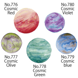 Gansai Tambi Akvarelli 5-setti Granulating Colors 2 ryhmässä Taiteilijatarvikkeet / Taiteilijavärit / Akvarellivärit / Vesiväri napissa @ Pen Store (135537)