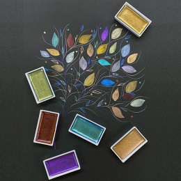 Gansai Tambi Akvarelli 24-setti Metallic 2 ryhmässä Taiteilijatarvikkeet / Taiteilijavärit / Akvarellivärit / Vesiväri napissa @ Pen Store (135538)