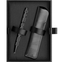 Ecridor Black Lines Set Kuulakärkikynä ja Nahkakotelo ryhmässä Kynät / Fine Writing / Kuulakärkikynät @ Pen Store (135641)