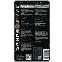Deep Black piirustussetti 10 osaa ryhmässä Taiteilijatarvikkeet / Liidut ja lyijyt / Hiilikynät ja hiilet @ Pen Store (135646)
