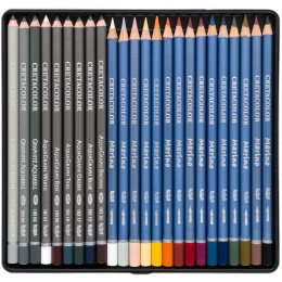 The Aquarino Box vesiväripakkaus 24 osaa ryhmässä Kynät / Taiteilijakynät / Akvarellikynät @ Pen Store (135647)