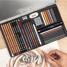 Ultimo Piirustussetti 35 osaa ryhmässä Taiteilijatarvikkeet / Liidut ja lyijyt / Grafiitti ja lyijyt @ Pen Store (135653)
