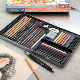 Ultimo Piirustussetti 35 osaa ryhmässä Taiteilijatarvikkeet / Liidut ja lyijyt / Grafiitti ja lyijyt @ Pen Store (135653)