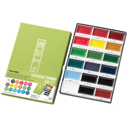 Gansai Tambi Akvarelli 18-setti ryhmässä Taiteilijatarvikkeet / Taiteilijavärit / Akvarellivärit / Vesiväri napissa @ Pen Store (135660)