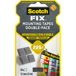 Scotch-FIX Irrotettavat kiinnitystyynyt 12,7x12,7 mm 64 kpl ryhmässä Askartelu ja Harrastus / Harrastustarvikkeet / Teippi / Kiinnitystyynyt @ Pen Store (135681)