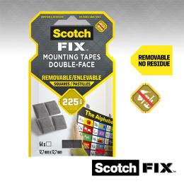 Scotch-FIX Irrotettavat kiinnitystyynyt 12,7x12,7 mm 64 kpl ryhmässä Askartelu ja Harrastus / Harrastustarvikkeet / Teippi / Kiinnitystyynyt @ Pen Store (135681)