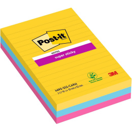 Post-it Super Sticky 101 x 152 mm Värisekoitus Carnival Viivoitettu 3-pack ryhmässä Paperit ja Lehtiöt / Kirjoitus ja muistiinpanot / Post-it ja muistilaput @ Pen Store (135725)