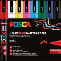 Posca Brush PC-5BR 8-setti ryhmässä Kynät / Taiteilijakynät / Maalitussit @ Pen Store (135920)