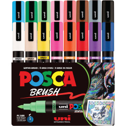 Posca Brush PC-5BR 16-setti ryhmässä Kynät / Taiteilijakynät / Maalitussit @ Pen Store (135921)