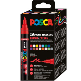 Posca Brush PC-5BR 16-setti ryhmässä Kynät / Taiteilijakynät / Maalitussit @ Pen Store (135921)