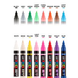 Posca Brush PC-5BR 16-setti ryhmässä Kynät / Taiteilijakynät / Maalitussit @ Pen Store (135921)