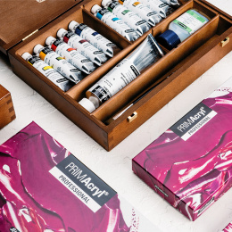 PRIMAcryl Akryyliväri Wooden Box set ryhmässä Taiteilijatarvikkeet / Taiteilijavärit / Akryylivärit @ Pen Store (136014)