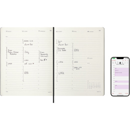 Kalenteri 12M M+ Digital Planner Weekly Vertical 2026 XL Black ryhmässä Paperit ja Lehtiöt / Kalenterit / 12 kk kalenterit @ Pen Store (136102)