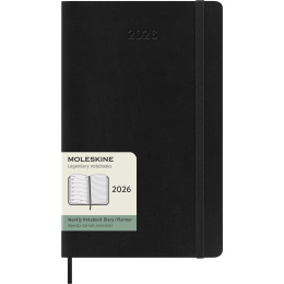 Kalenteri 12M Weekly Notebook 2026 Softcover Large Black ryhmässä Paperit ja Lehtiöt / Kalenterit / 12 kk kalenterit @ Pen Store (136111)