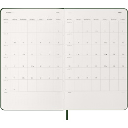 Kalenteri 12M Weekly Notebook 2026 Hardcover Large Myrtle Green ryhmässä Paperit ja Lehtiöt / Kalenterit / 12 kk kalenterit @ Pen Store (136112)