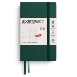Kalenteri Weekly Planner & Notebook 2026 A6 Forest Green ryhmässä Paperit ja Lehtiöt / Kalenterit / 12 kk kalenterit @ Pen Store (136235)
