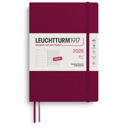 Kalenteri Weekly Planner & Notebook 2026 A5 Soft Cover Port Red ryhmässä Paperit ja Lehtiöt / Kalenterit / 12 kk kalenterit @ Pen Store (136241) Kalenteri Weekly Planner & Notebook 2026 A5 Soft Cover Port Red ryhmässä Paperit ja Lehtiöt / Kalenterit / 12 kk kalenterit @ Pen Store (136241)