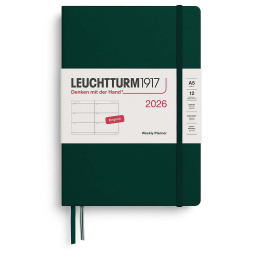 Kalenteri Weekly Planner 2026 A5 Forest Green ryhmässä Paperit ja Lehtiöt / Kalenterit / 12 kk kalenterit @ Pen Store (136256)