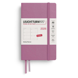 Kalenteri Weekly Planner 2026 A6 Dusty Rose ryhmässä Paperit ja Lehtiöt / Kalenterit / 12 kk kalenterit @ Pen Store (136260)