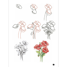 Draw 100: Flowers ryhmässä Askartelu ja Harrastus / Kirjat / Inspiraatiokirjat @ Pen Store (136315)