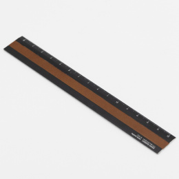 Viivain Alumiini/Nahka 15 cm Black/Camel ryhmässä Askartelu ja Harrastus / Harrastustarvikkeet / Viivottimet @ Pen Store (136443)