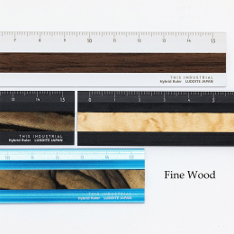 Viivain Alumiini/Puu 15 cm Silver/Indian Rose ryhmässä Askartelu ja Harrastus / Harrastustarvikkeet / Viivottimet @ Pen Store (136450)