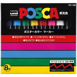 Posca PC-5M Standard tones 8-kappaleen pakkaus ryhmässä Kynät / Taiteilijakynät / Akryylitussit @ Pen Store (136465)