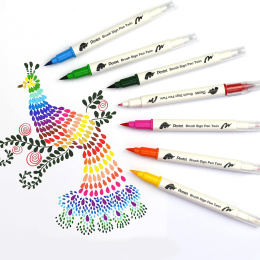 Brush Sign Pen Twin 30 kpl + Zipper Pouch ryhmässä Kynät / Taiteilijakynät / Sivellinkynät @ Pen Store (137002)