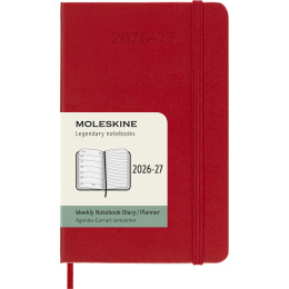 Kalenteri 18M WeekNote Hard Cover Pocket Red ryhmässä Paperit ja Lehtiöt / Kalenterit / 18 kk kalenterit @ Pen Store (137021)