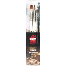 Synteettiset siveltimet Akvarelli Essential 3-osainen setti ryhmässä Taiteilijatarvikkeet / Siveltimet / Akvarellisiveltimet @ Pen Store (137033)
