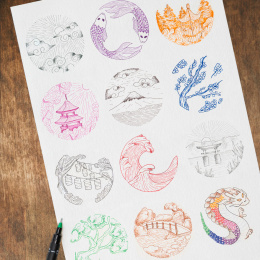Pin Fine Line Colours 8-setti ryhmässä Kynät / Taiteilijakynät / Finelinerit @ Pen Store (137085)