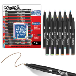 Creative Marker Fine Tip 12 kpl Earth Tones ryhmässä Kynät / Taiteilijakynät / Akryylitussit @ Pen Store (137407)