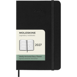 Kalenteri 12M Weekly Horizontal 2027 Hardcover Pocket Black  ryhmässä Paperit ja Lehtiöt / Kalenterit / 12 kk kalenterit @ Pen Store (137448)
