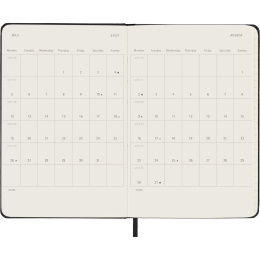 Kalenteri 12M Weekly Horizontal 2027 Hardcover Pocket Black  ryhmässä Paperit ja Lehtiöt / Kalenterit / 12 kk kalenterit @ Pen Store (137448)