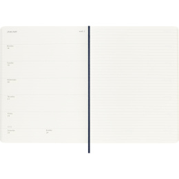 Kalenteri 12M Weekly Notebook 2027 Softcover XL Sapphire Blue  ryhmässä Paperit ja Lehtiöt / Kalenterit / 12 kk kalenterit @ Pen Store (137469)