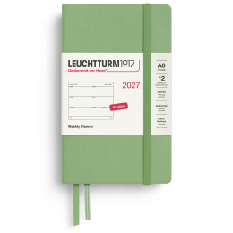 Kalenteri Weekly Planner 2027 A6 Sage ryhmässä Paperit ja Lehtiöt / Kalenterit / 12 kk kalenterit @ Pen Store (137483)
