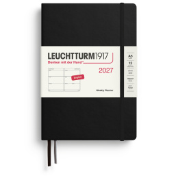 Kalenteri Weekly Planner 2027 A5 Black ryhmässä Paperit ja Lehtiöt / Kalenterit / 12 kk kalenterit @ Pen Store (137486)